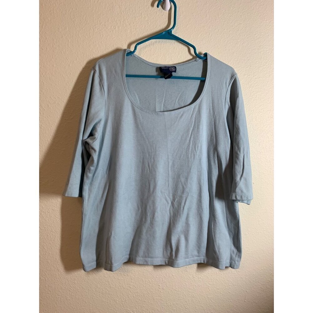 Venezia Jeans Elbow Length T Shirt Womens Size 18/20 Blue LS2